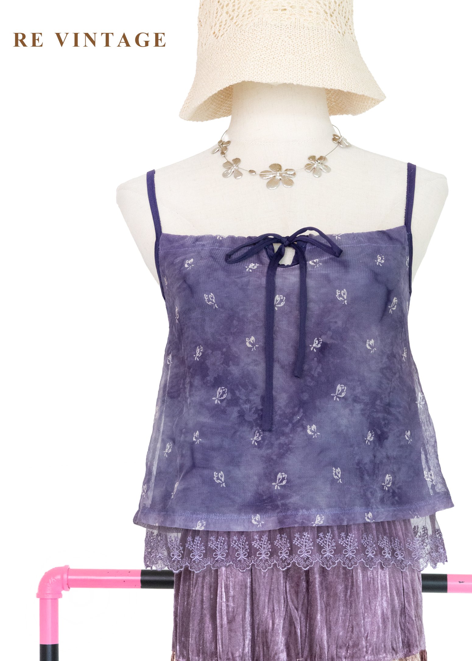 丁香煙雨 - 紮染迷你小花小背心