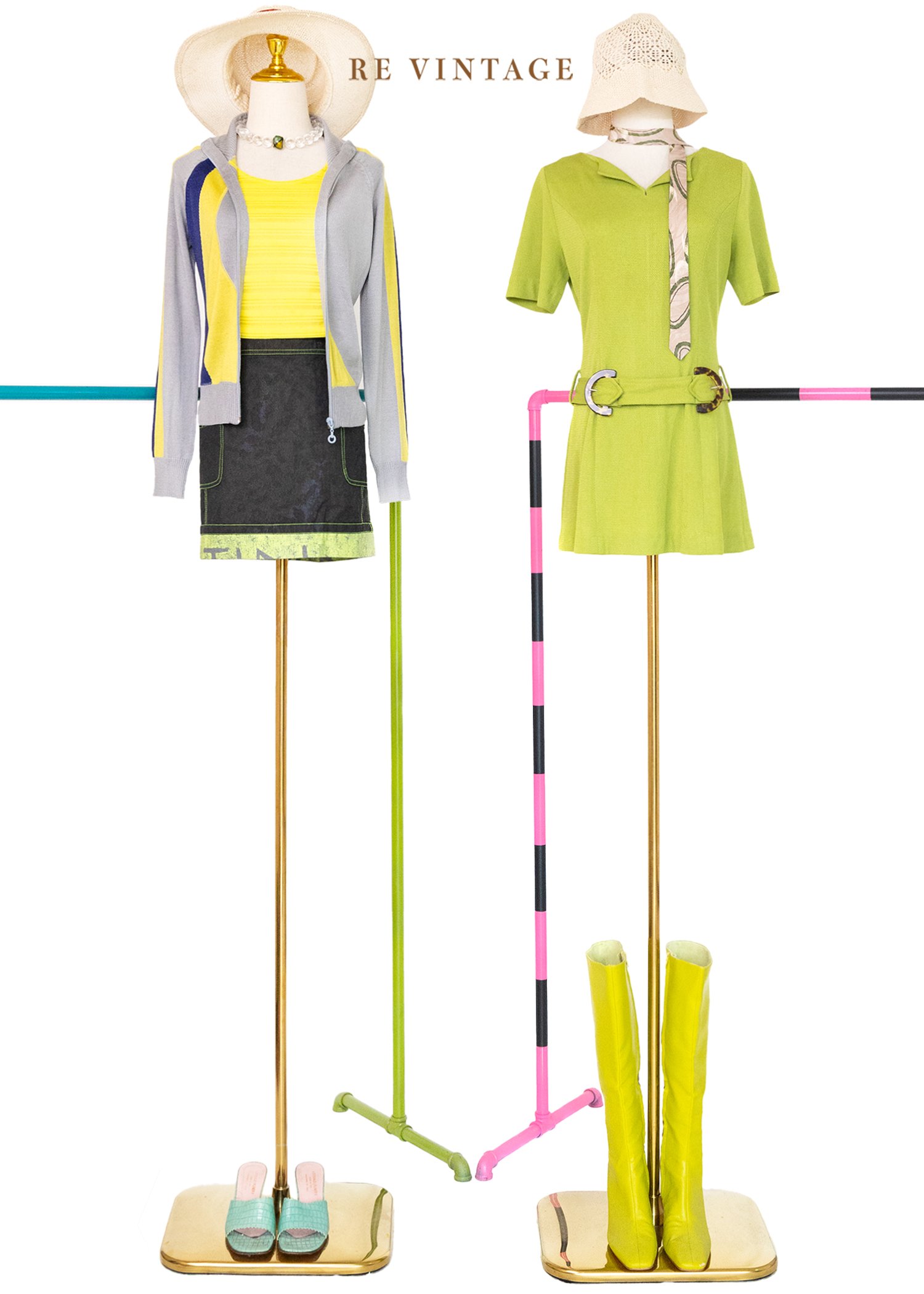 螢光小豹紋單寧小短裙