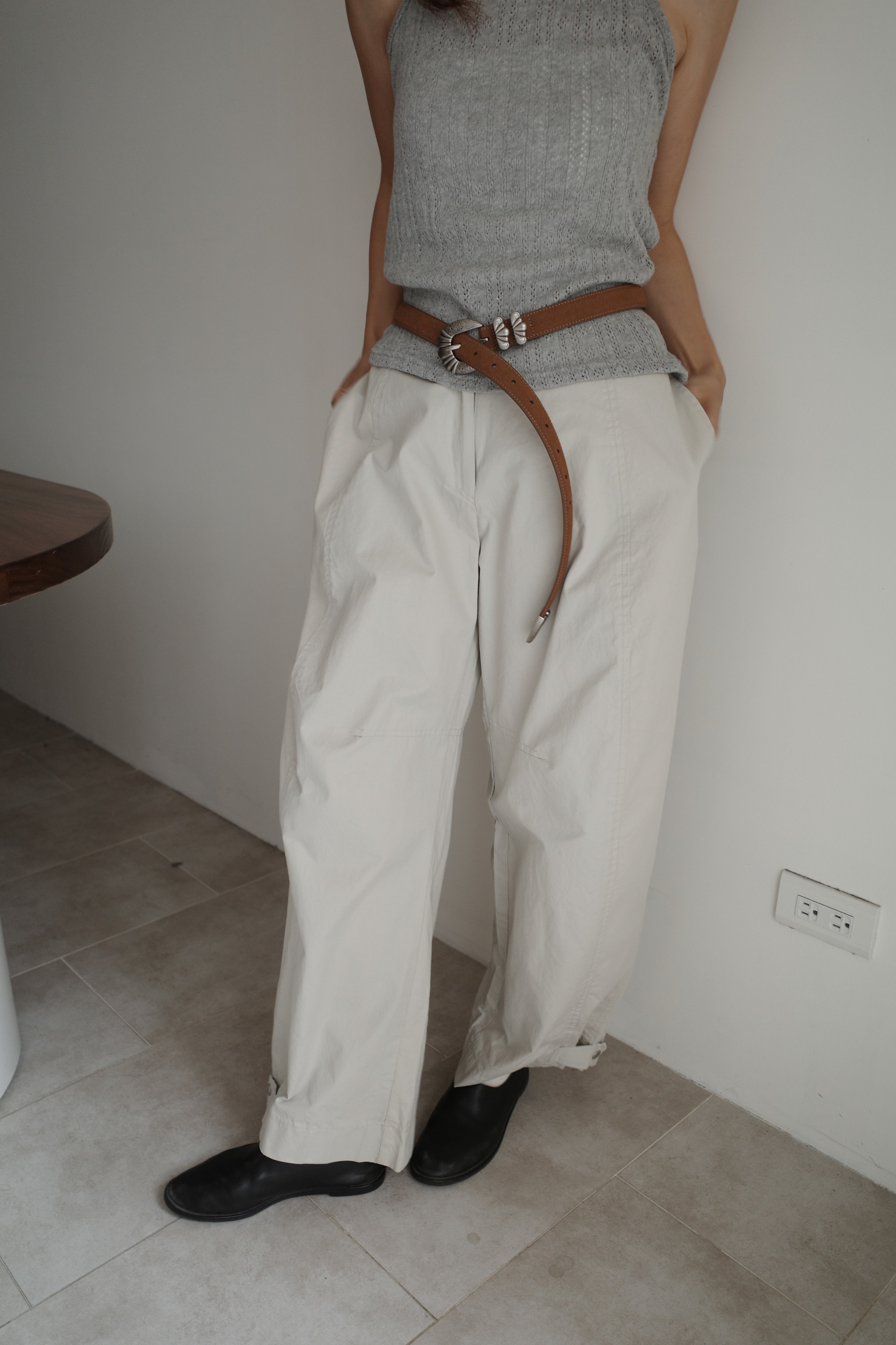 側扣可調節刷刷彎刀褲