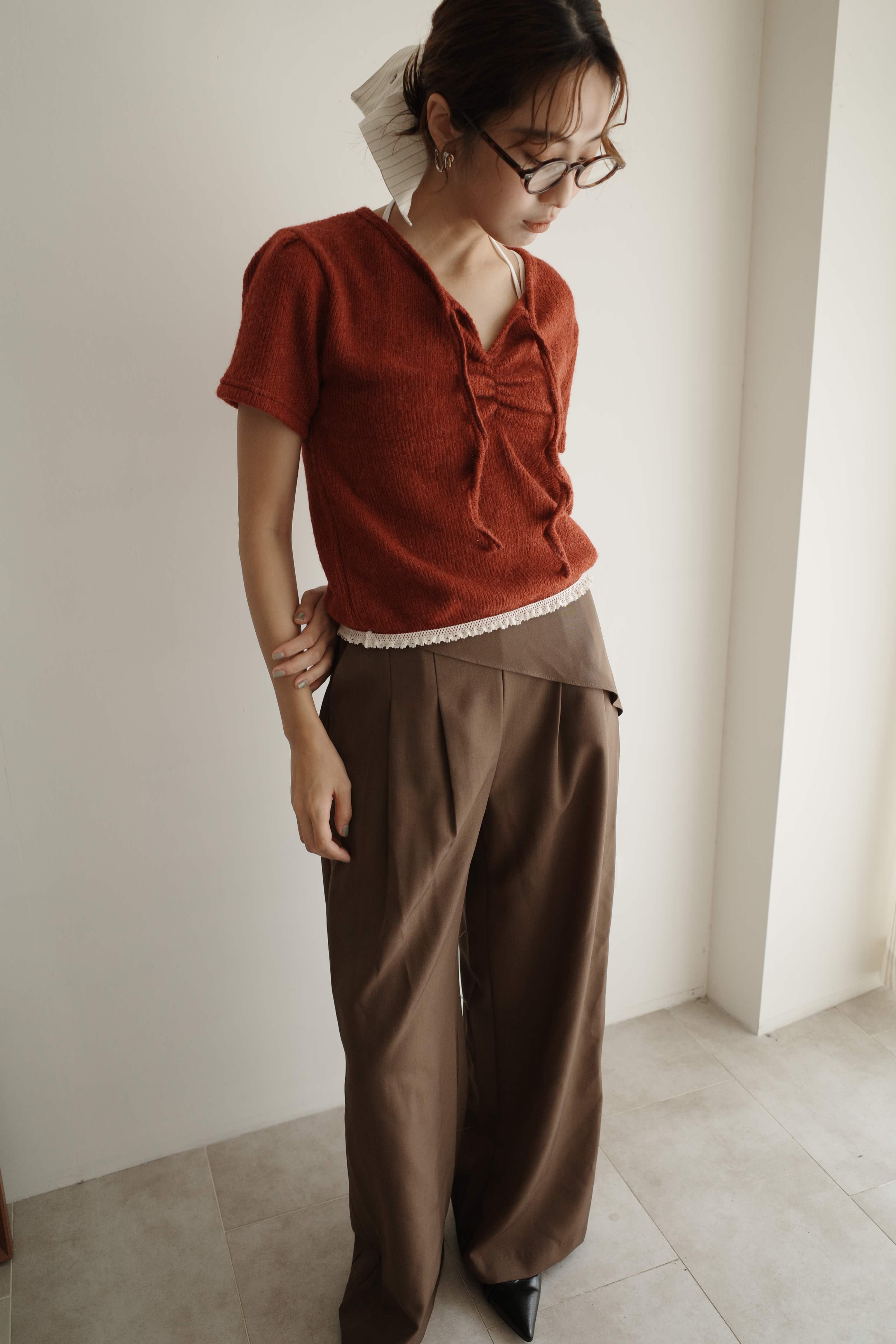 絕美！質感設計師片裙西裝褲(片裙不可拆）