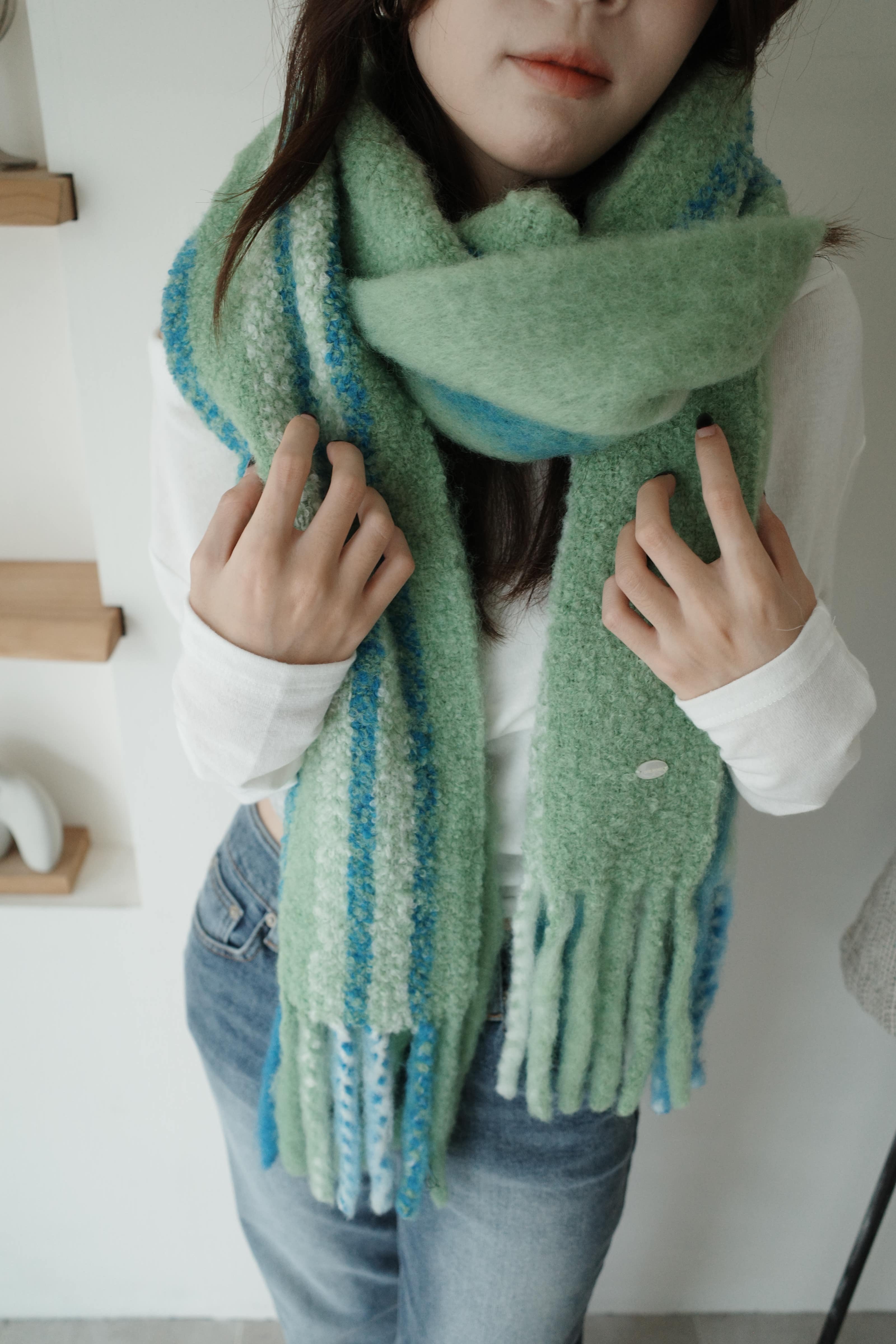 羊絨毛雙層兩用圍巾