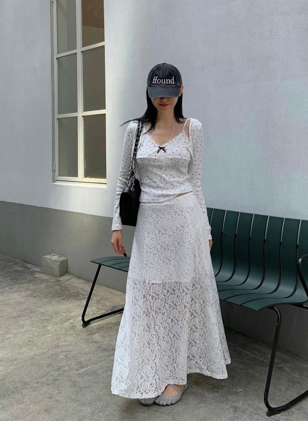 漂亮透透蕾絲A字裙