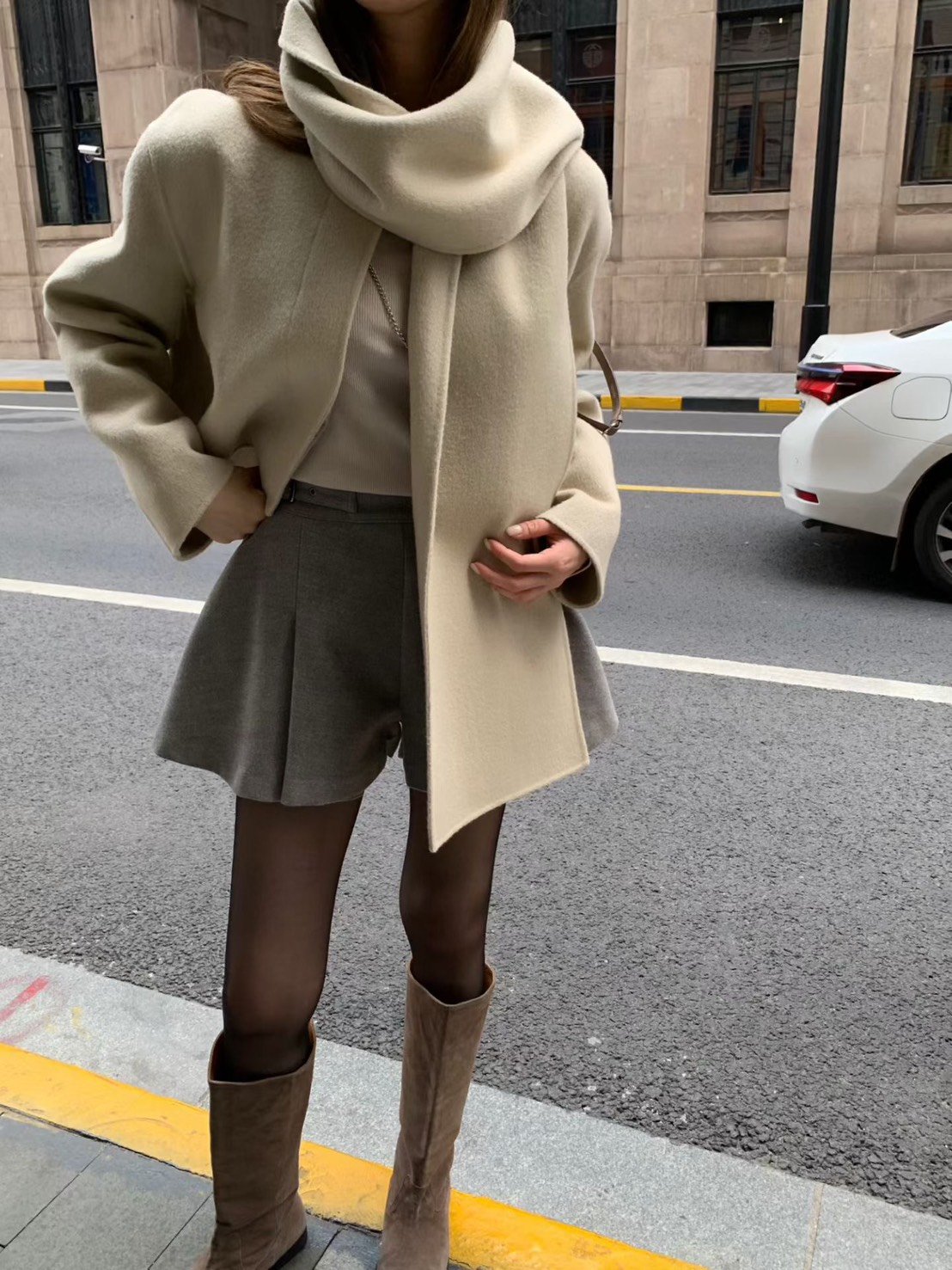 『設計大牌』手工設計羊毛大衣（含圍巾）