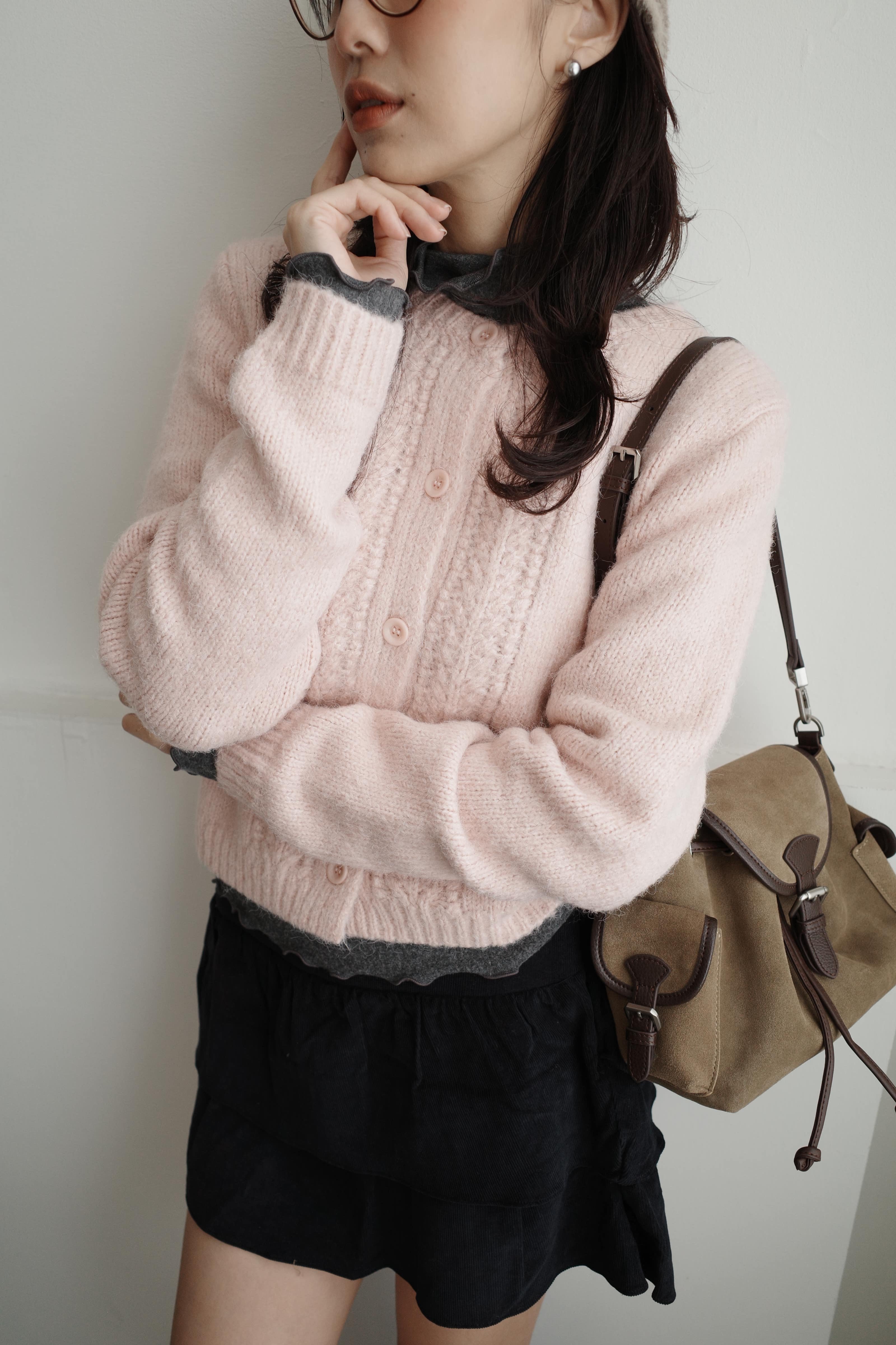 *絕美必買*厚織交疊麻花羊毛毛衣