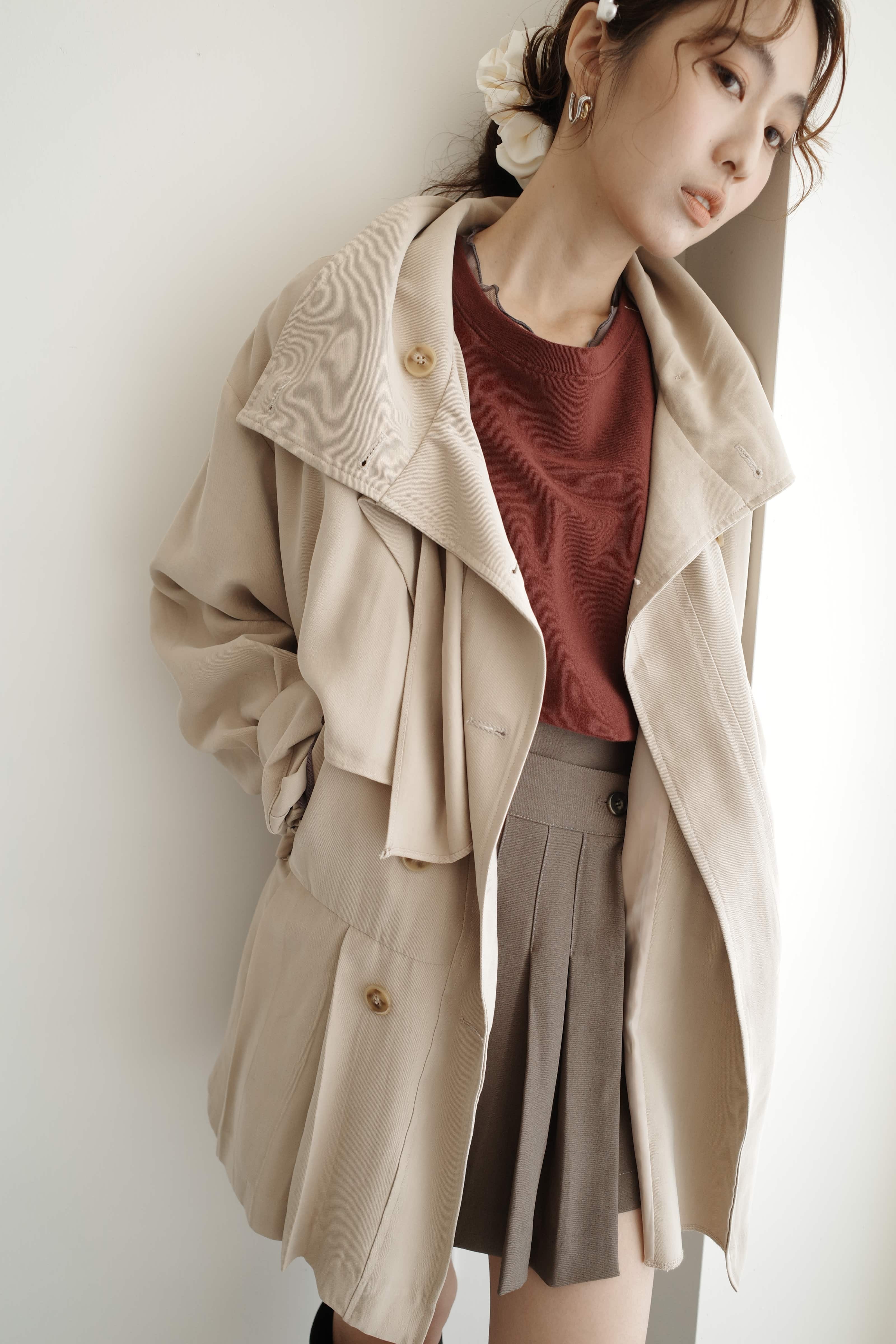 *大牌質感* 設計綁帶長版風衣洋裝