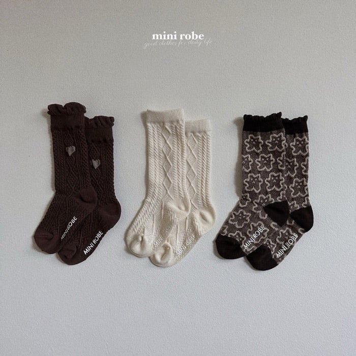 紋理中筒襪(3入/組)