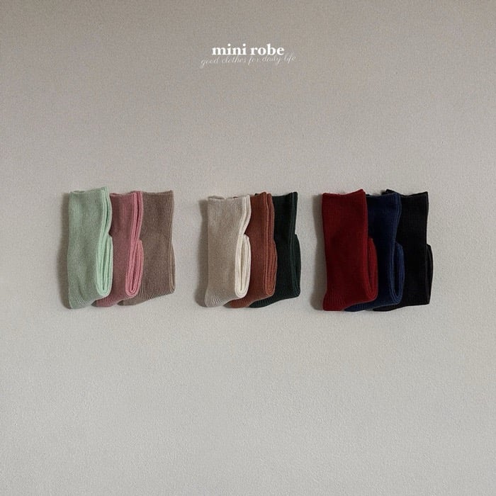 純色羅紋襪(3入/組)