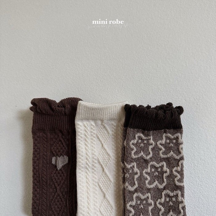 紋理中筒襪(3入/組)