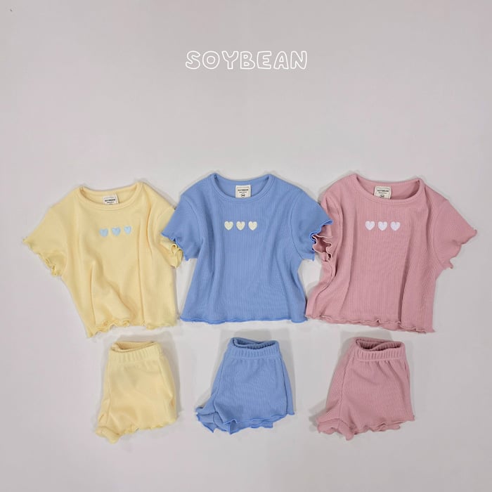 刺繡愛心木耳捲邊套裝