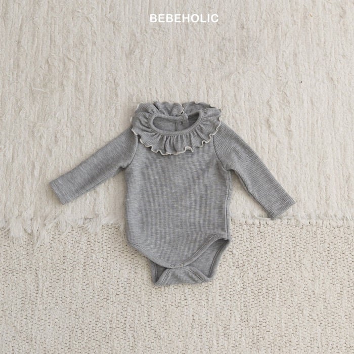 荷葉領撞色包屁衣*現貨灰12m