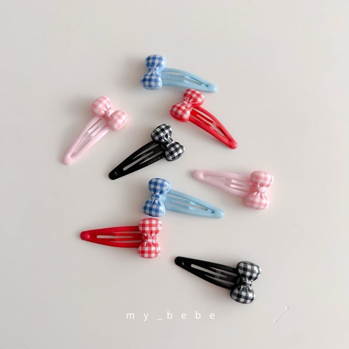ribbon格紋髮夾2入/組