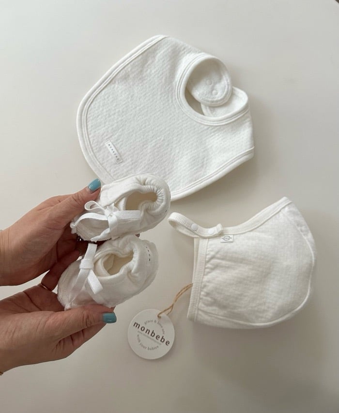 小刺繡圍兜/寶寶鞋(6color)