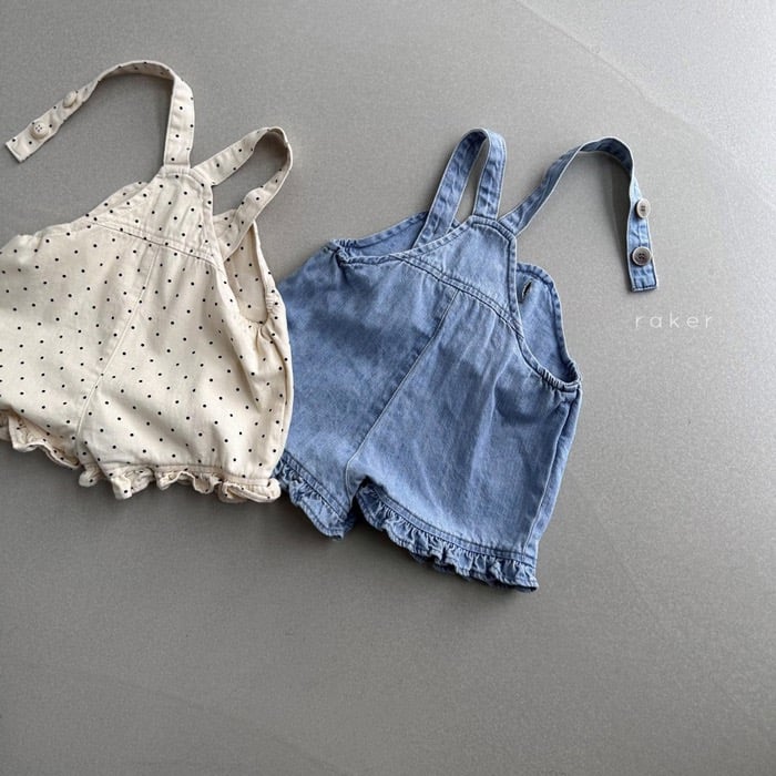 口袋捲邊吊帶褲