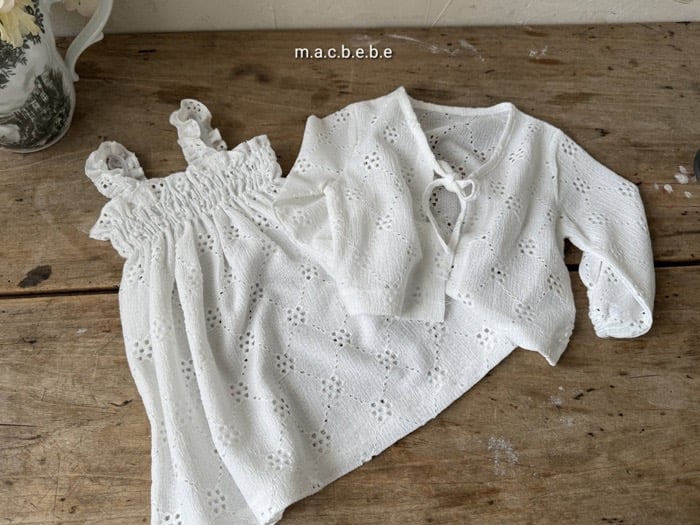 鏤空花花洋裝+罩衫set(2color)