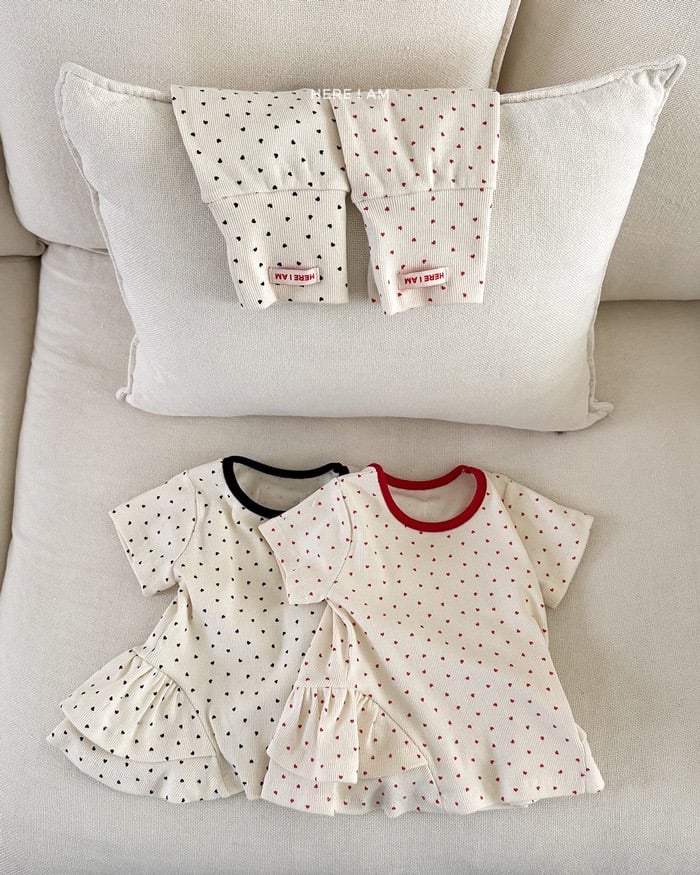 愛心裙擺+褲套裝(baby/kids)