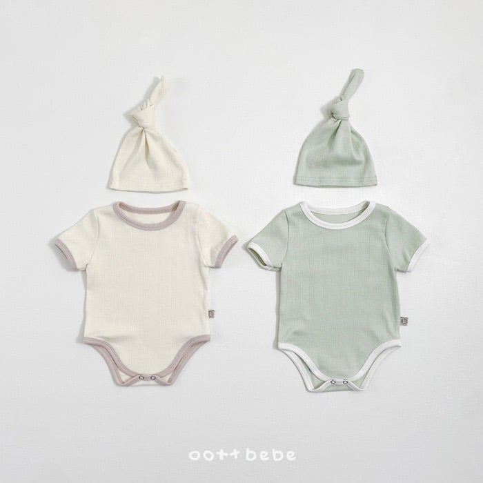 小刺繡包屁衣+帽set