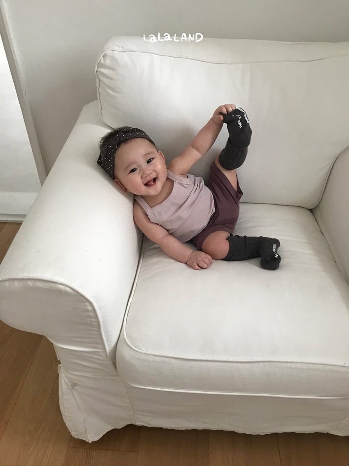 布標口袋6分鬆緊褲(2color/baby)