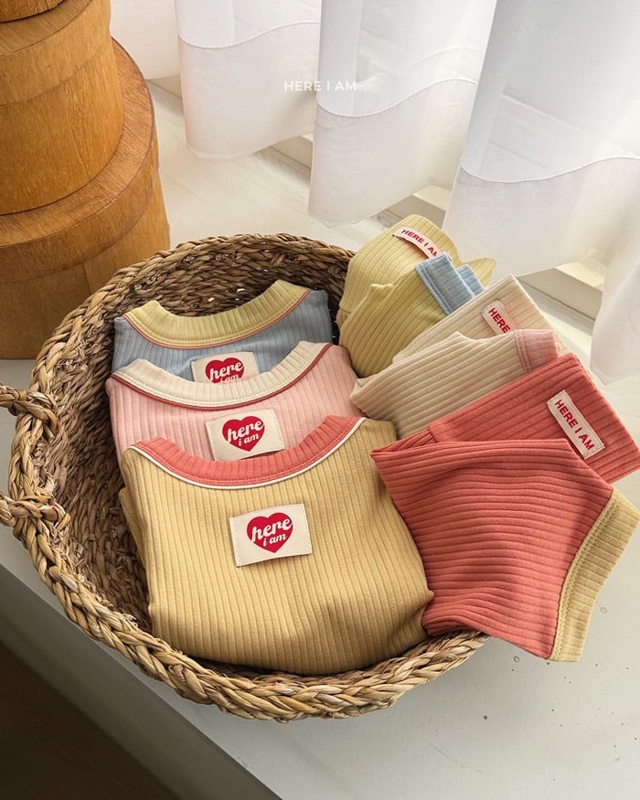 撞色滾邊居家套裝(baby/kids)