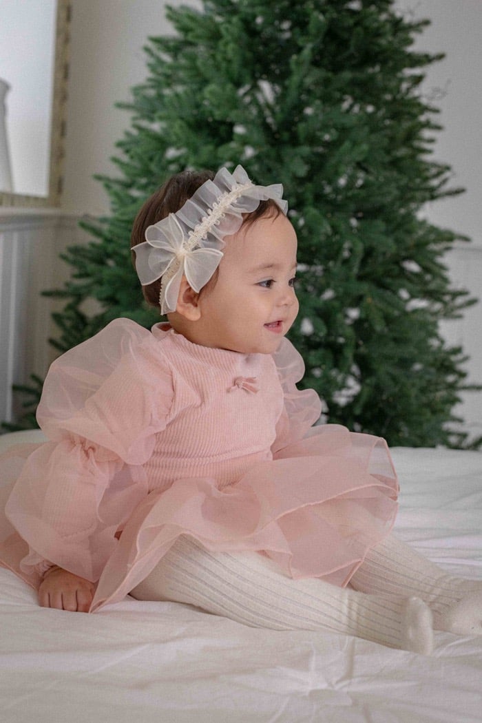 公主澎袖層次包屁紗裙(2color)