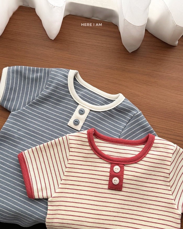 鈕扣條紋居家套裝(baby/kids)