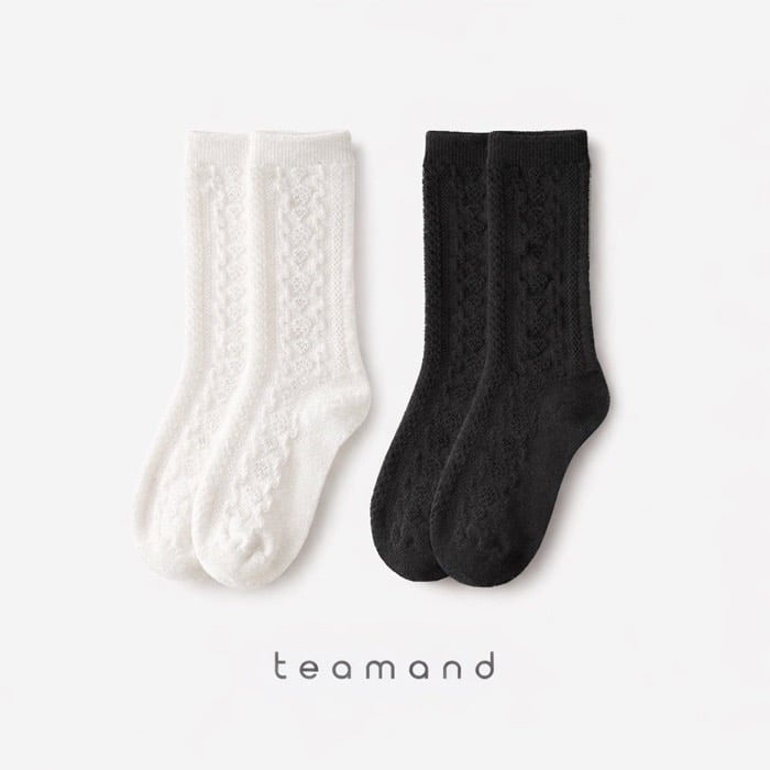 純色紋理襪(2入/組)