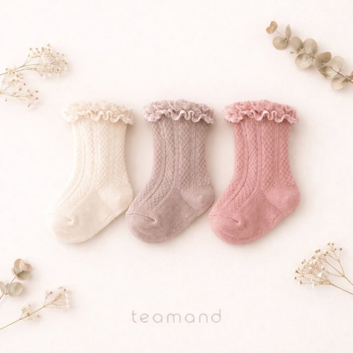 法式蕾絲紋理襪