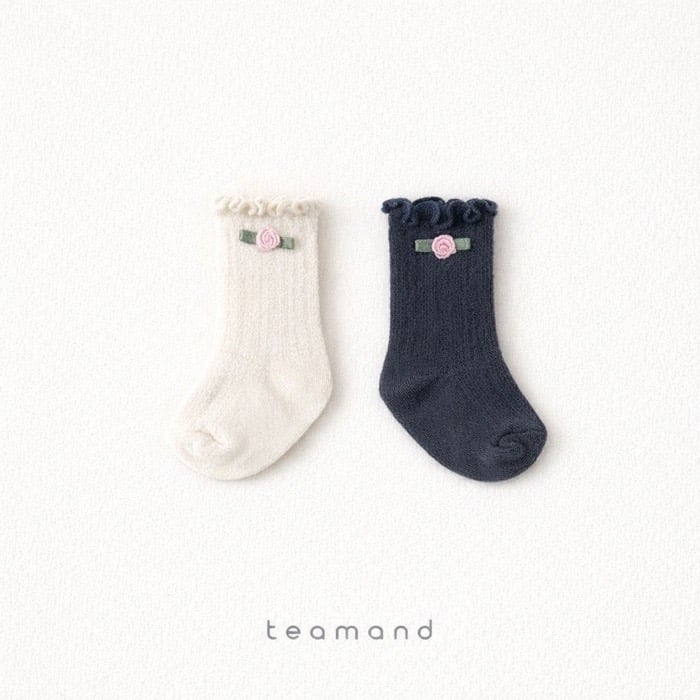 玫瑰捲邊襪(2入/組)