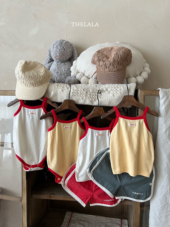 涼爽背心小刺繡包屁衣/上衣