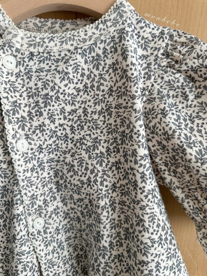 鑲邊花草/葉子新生兒服(2color)