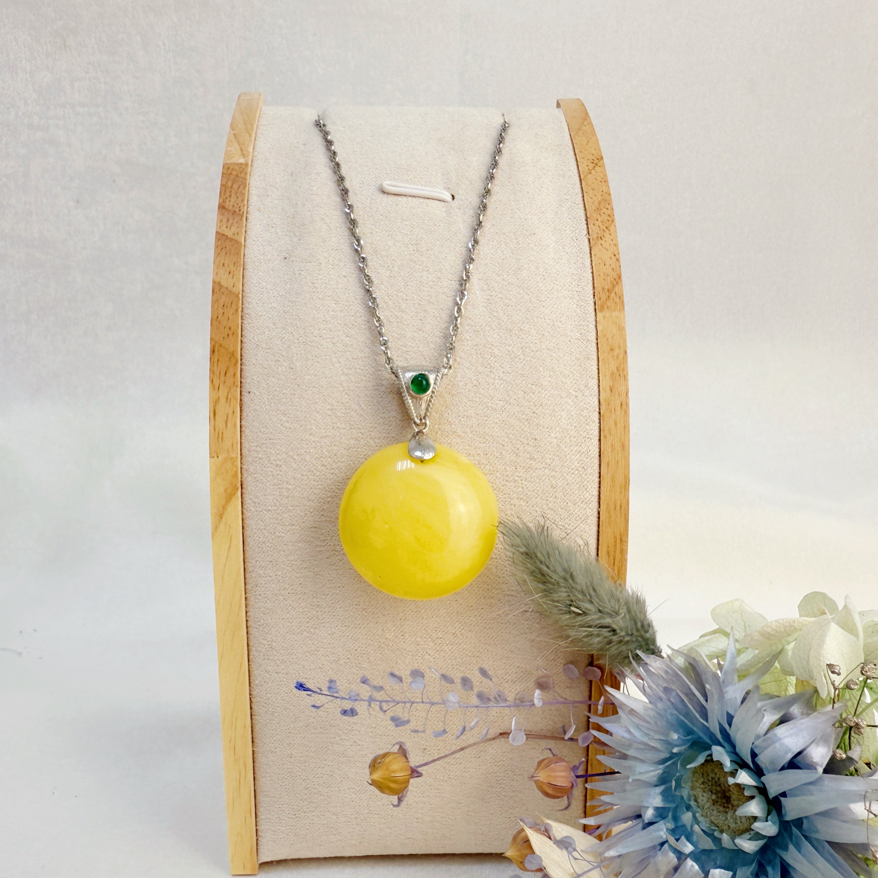 辟邪去災/招財納福-《圓蜜蠟琥珀項鍊》