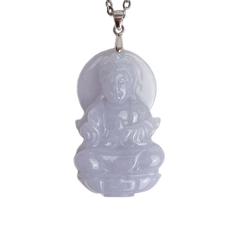 平安吉祥/心靈安定-《紫羅蘭蓮花玉觀音項鍊》