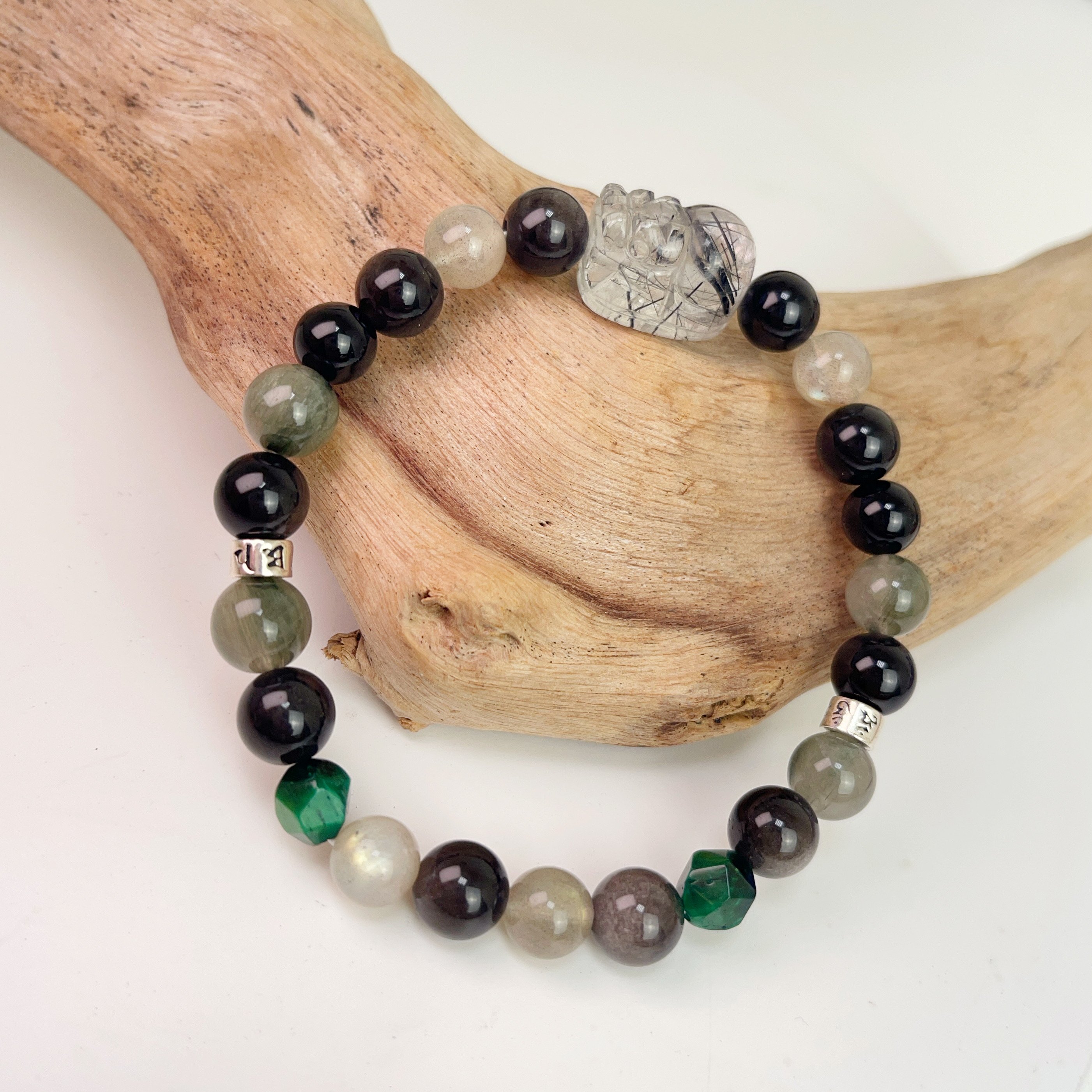 型男款-《黑髮晶貔貅多寶手鍊》