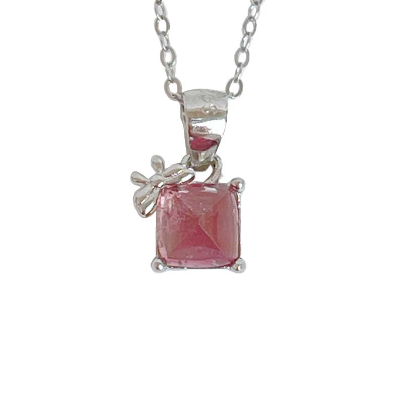 小蝴蝶結糖塔碧璽項鍊