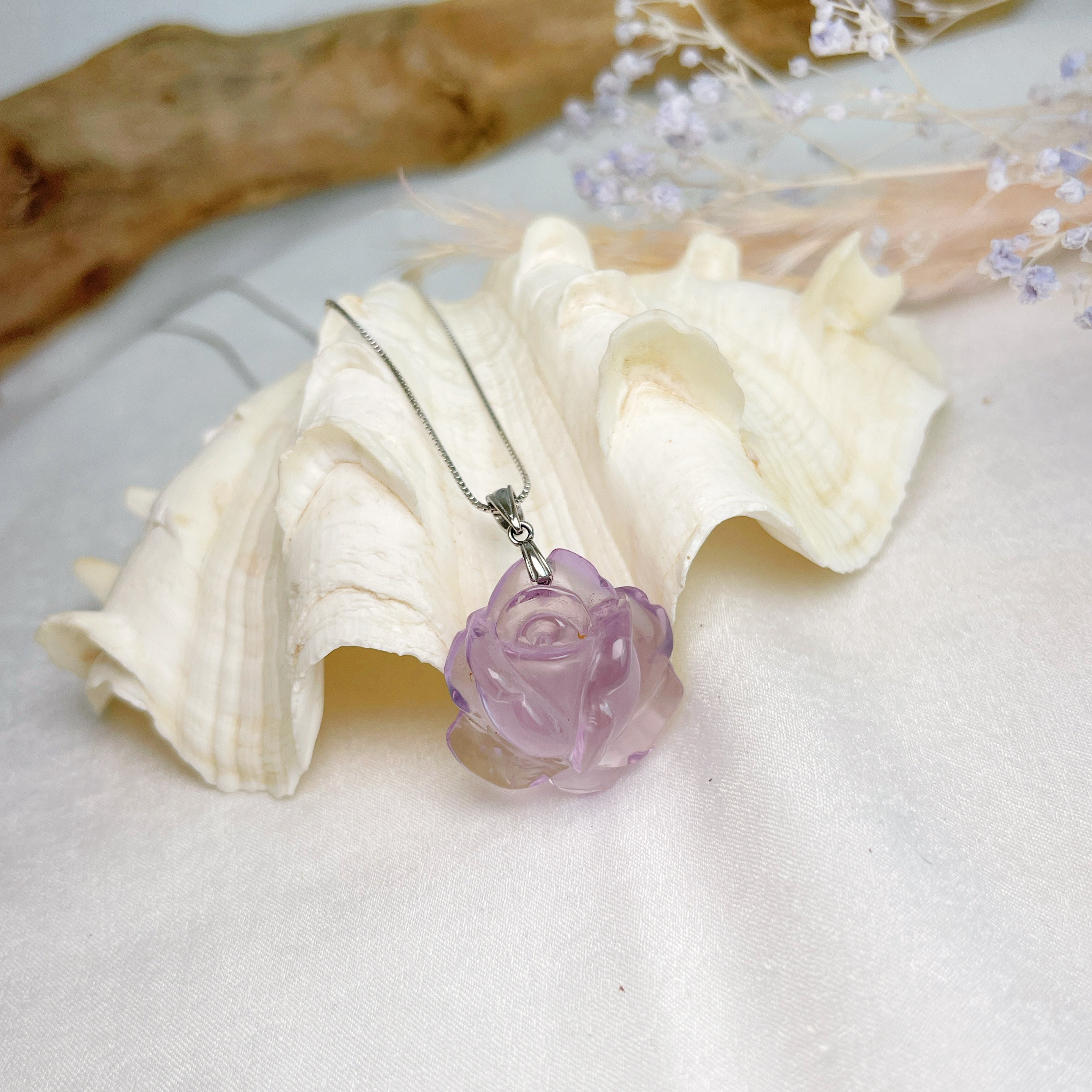紫晶玫瑰花項鍊