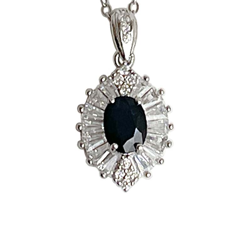 無燒/高貴/藍寶石-《閃鑽藍寶石項鍊》