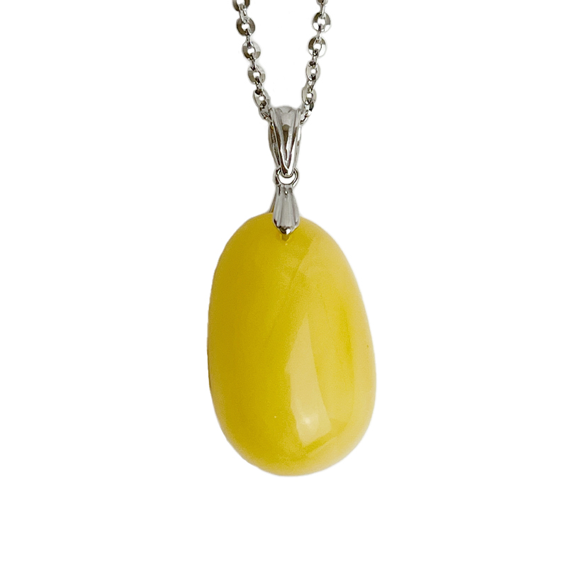 辟邪去災/招財納福-《白花蜜蠟琥珀項鍊》2