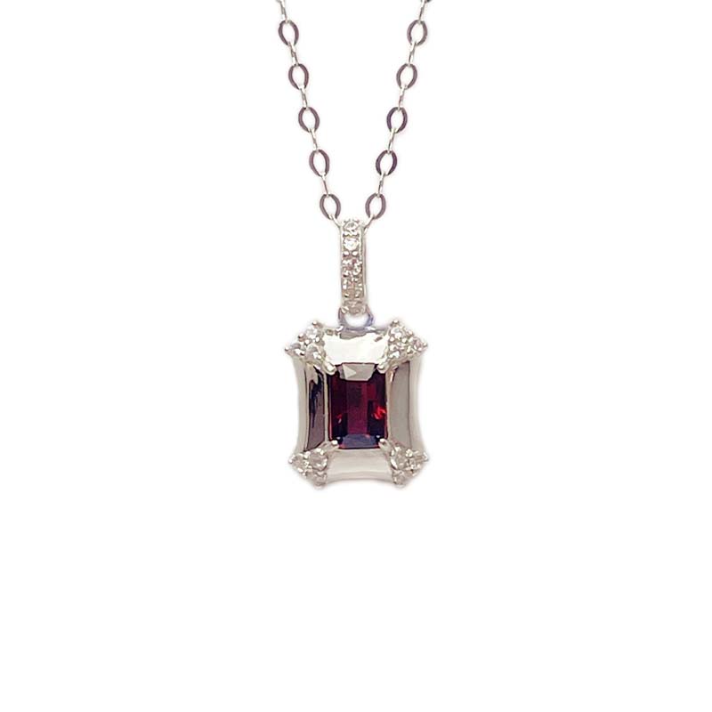 方型紅石榴項鍊