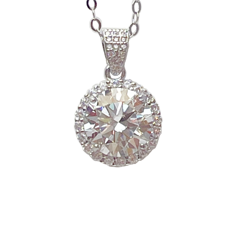 鑽石項鍊/完美工藝-《八心八箭莫桑鑽石項鍊/5克拉》