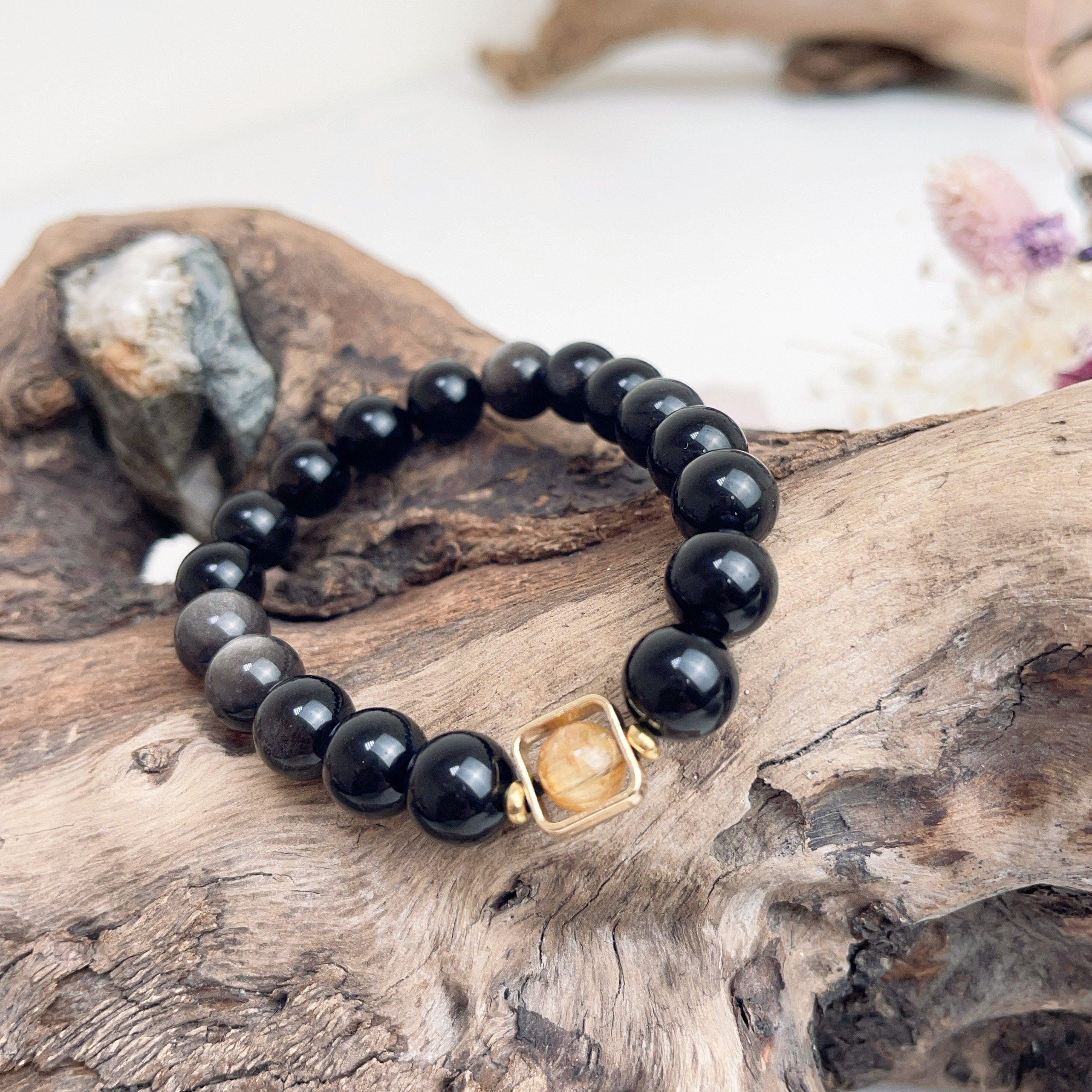 高閃光銀曜+鈦晶手鍊