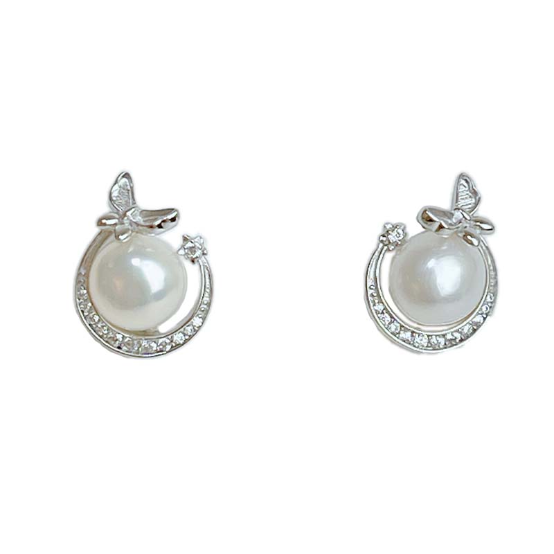 輕奢珠寶-《蝴蝶彎彎珍珠耳針》