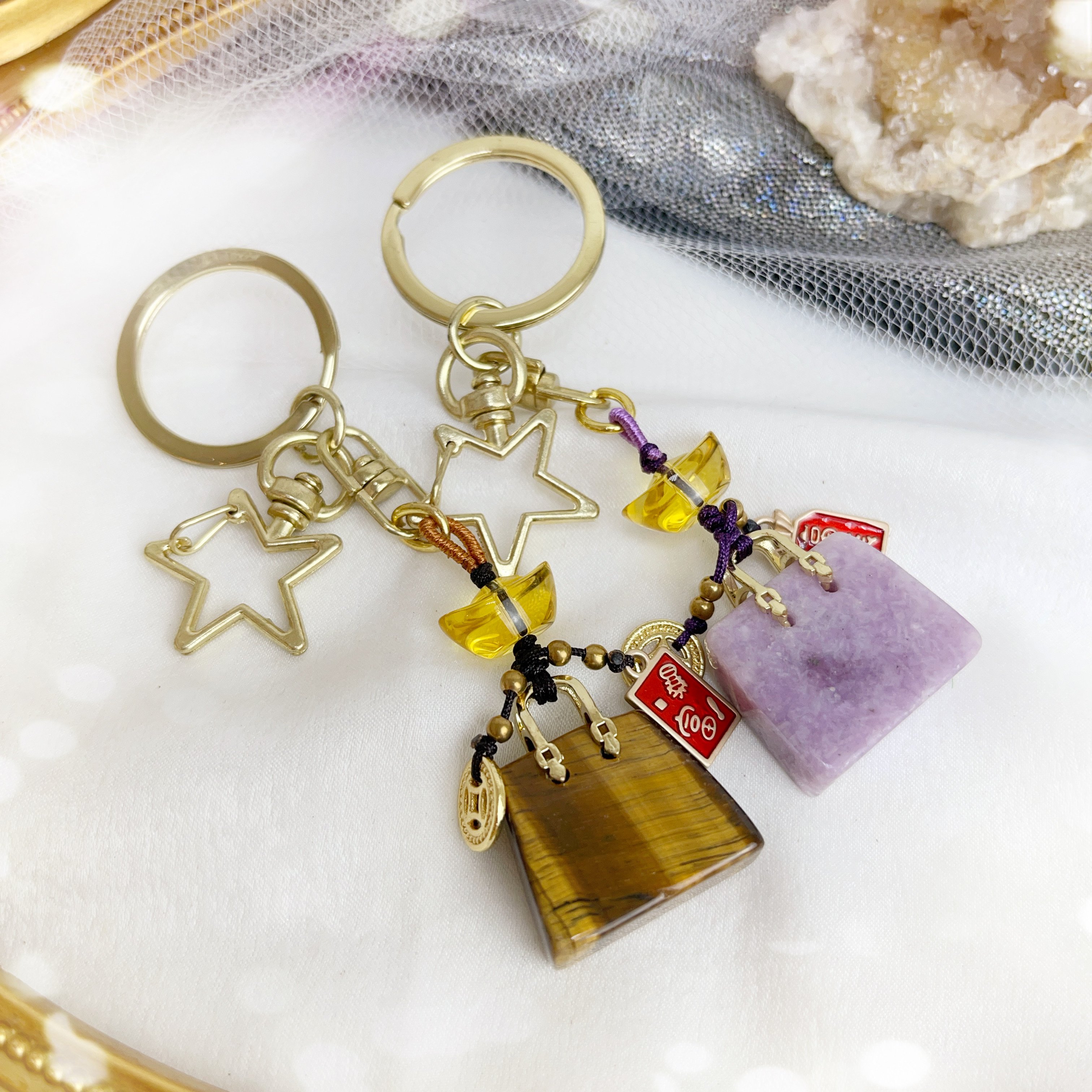 精品款-水晶黛妃包招財納福吊飾