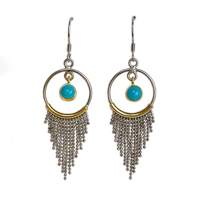 聚財避邪/成就事業-《綠松石流蘇款耳環》