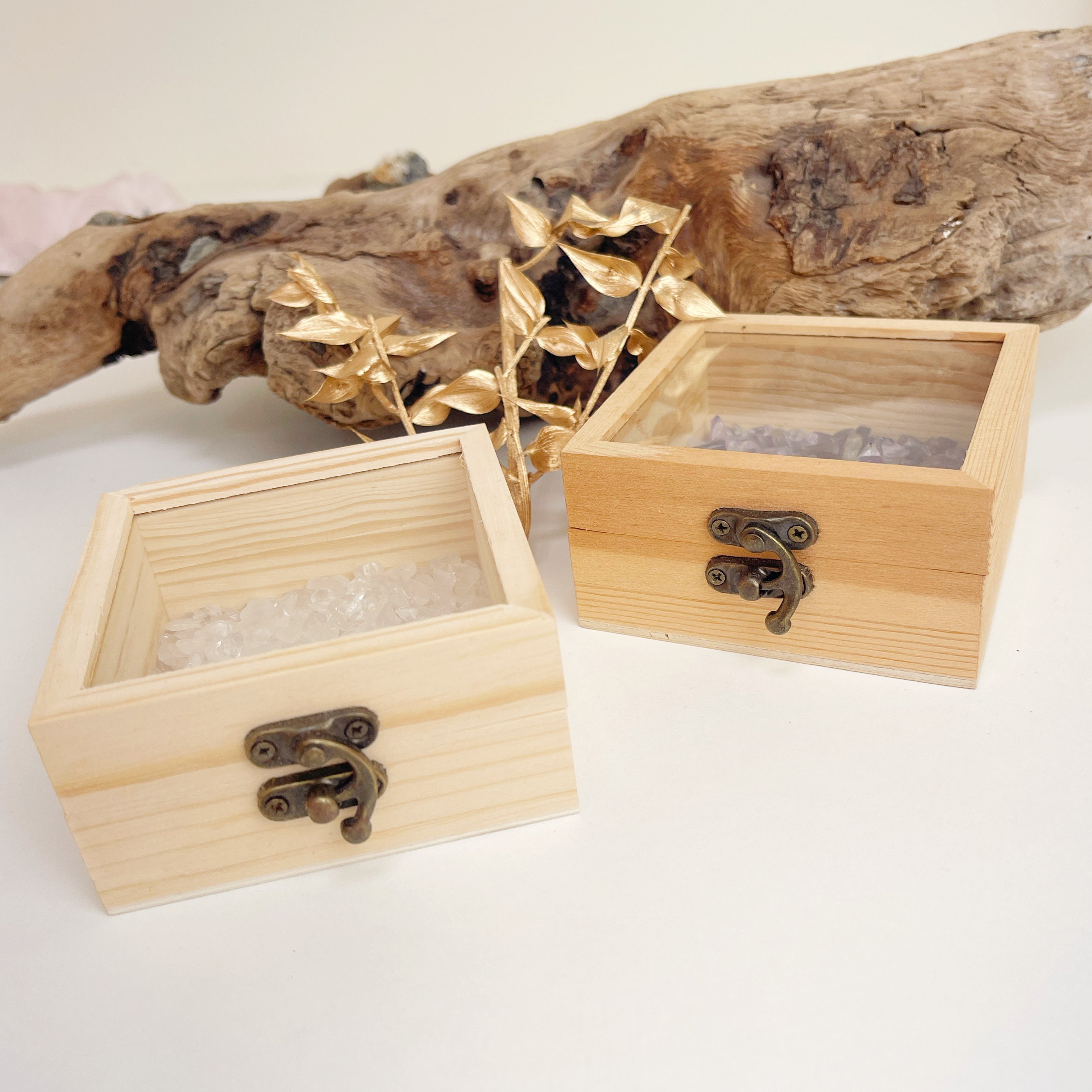 《水晶消磁淨化盒》-小原木方形