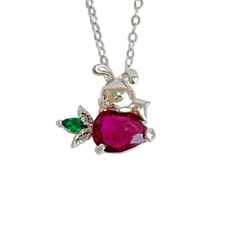 兔子蘿蔔可愛碧璽項鍊