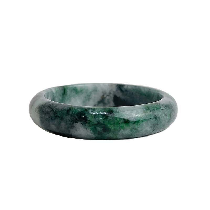 平安吉祥/養護磁場-《陽綠飄花帶烏雞玉手鐲》3