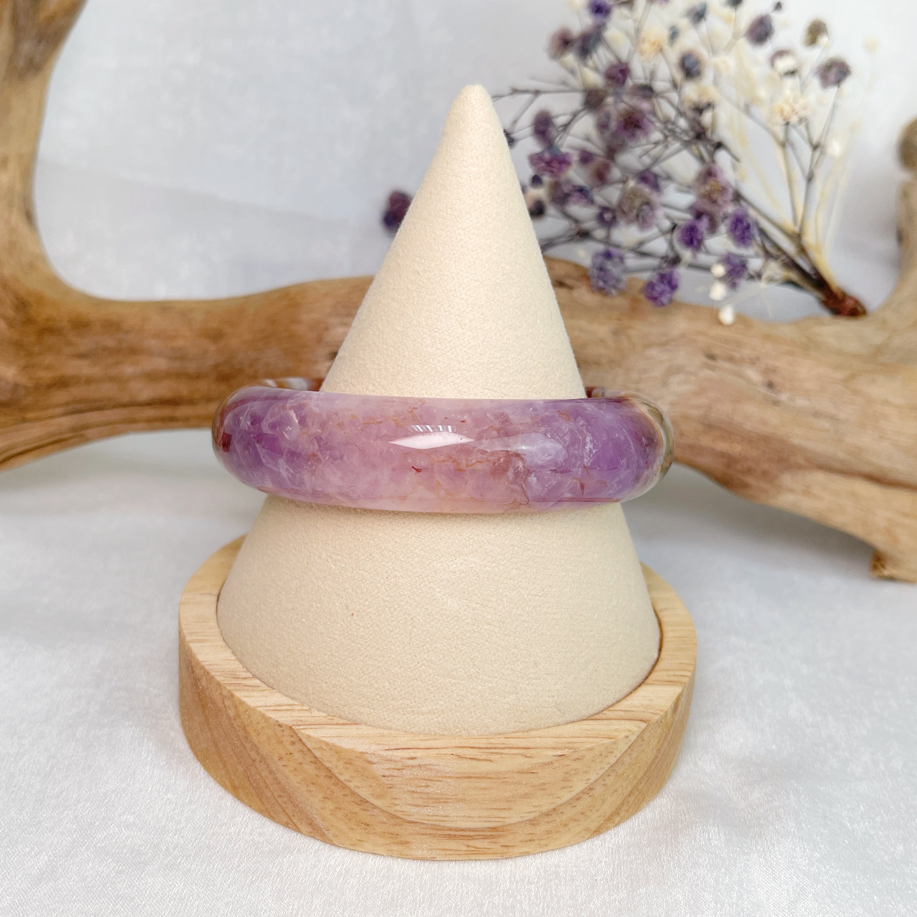 原礦紫水晶瑪瑙鐲A5