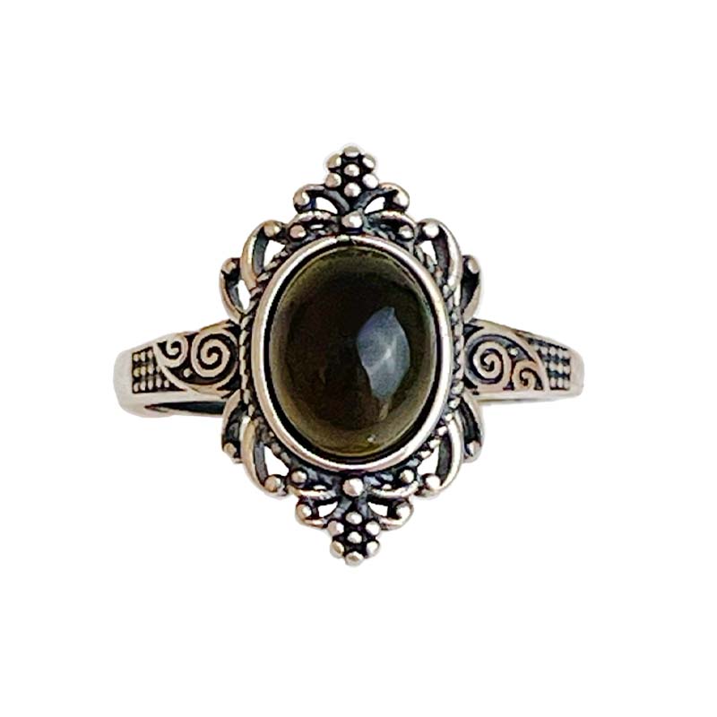 經典黑歐泊戒指