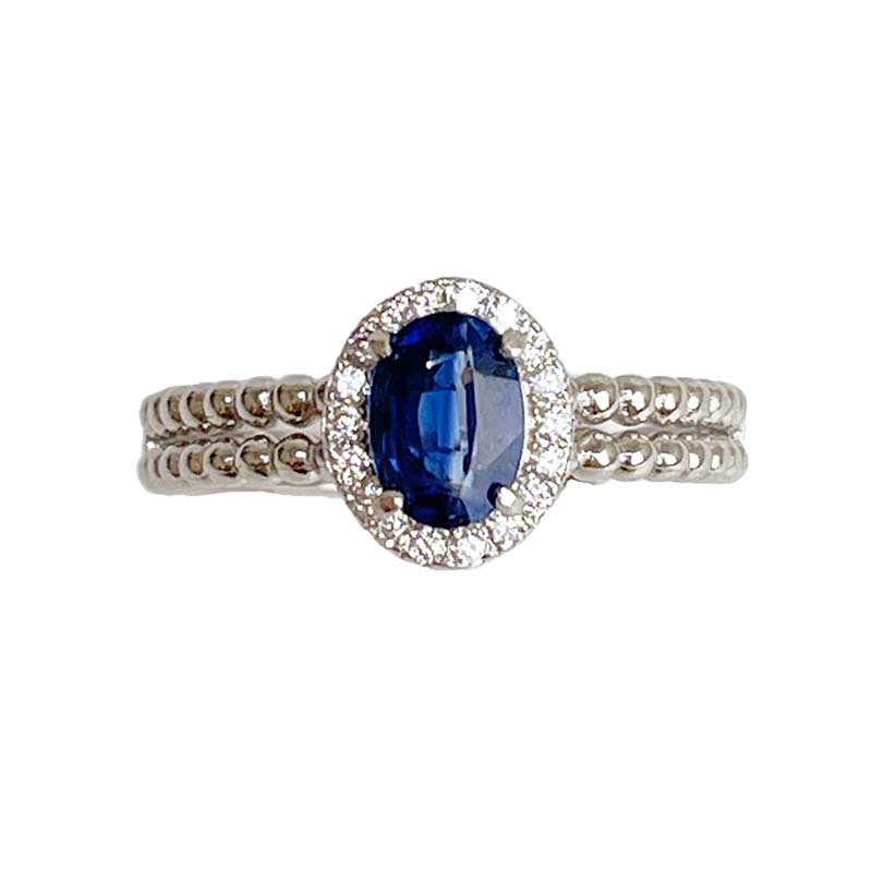 色澤濃郁/收藏級-《藍晶石雙排珠設計戒指》