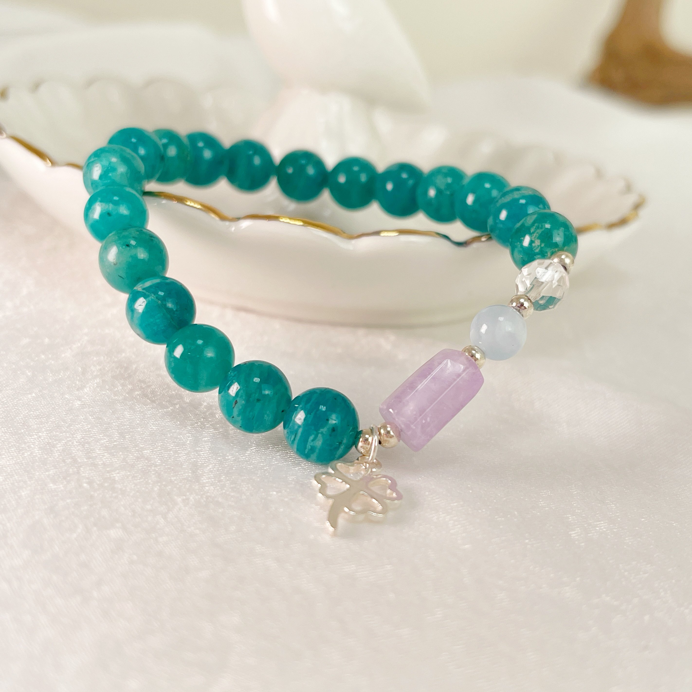 心願達標、運氣爆棚-《薰衣草紫晶斑馬天河手鍊》