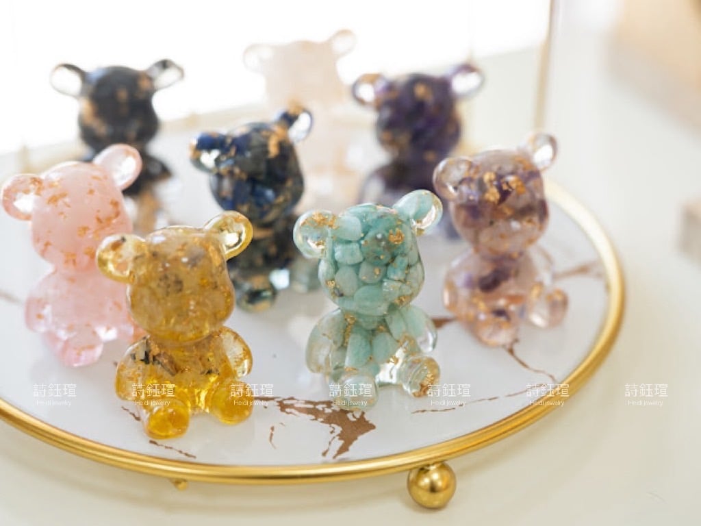 水晶能量/ 開運擺飾-《手工金箔水晶小熊》